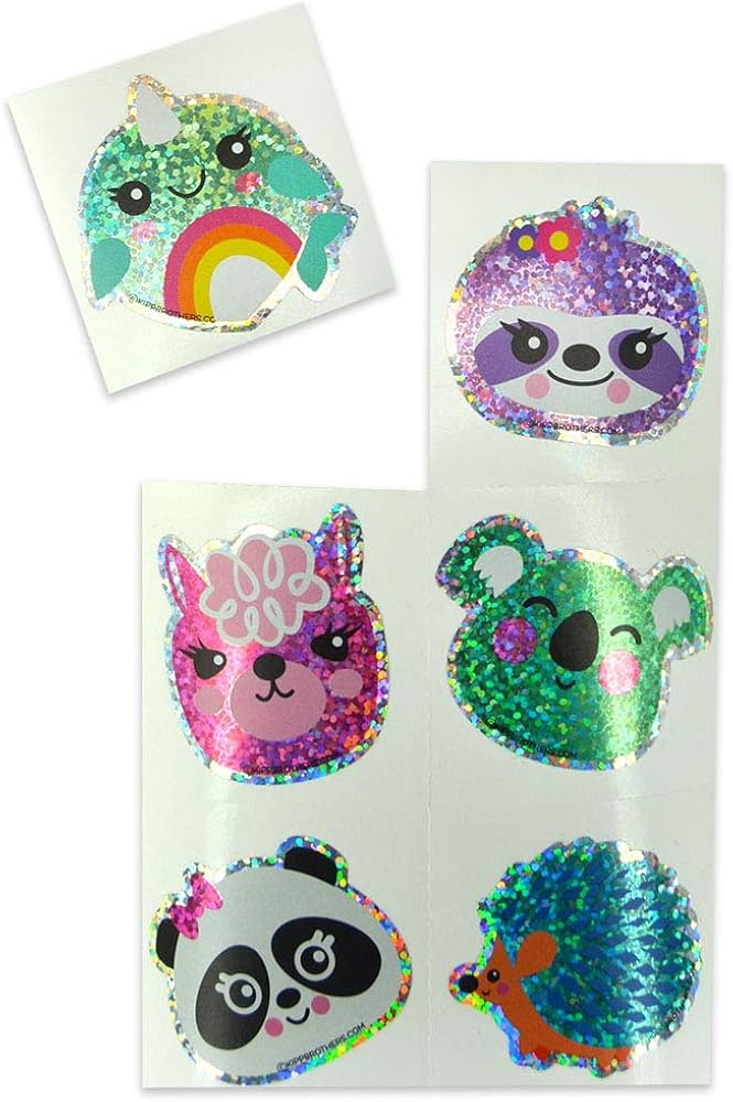 Glitter Vinyl Stickers 3" x 3" (Un-laminated)